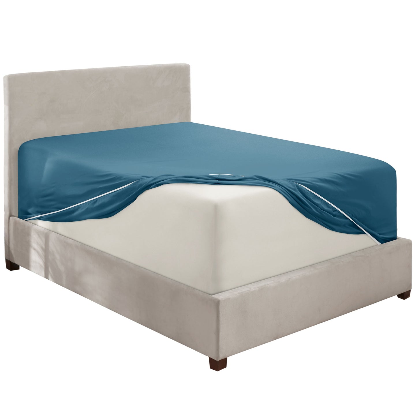 nestl Twin Fitted Sheet - Single Fitted Deep Pocket Sheet - Fits Mattress Perfectly - Soft Wrinkle Free Sheet - 1 Fitted Sheet Only