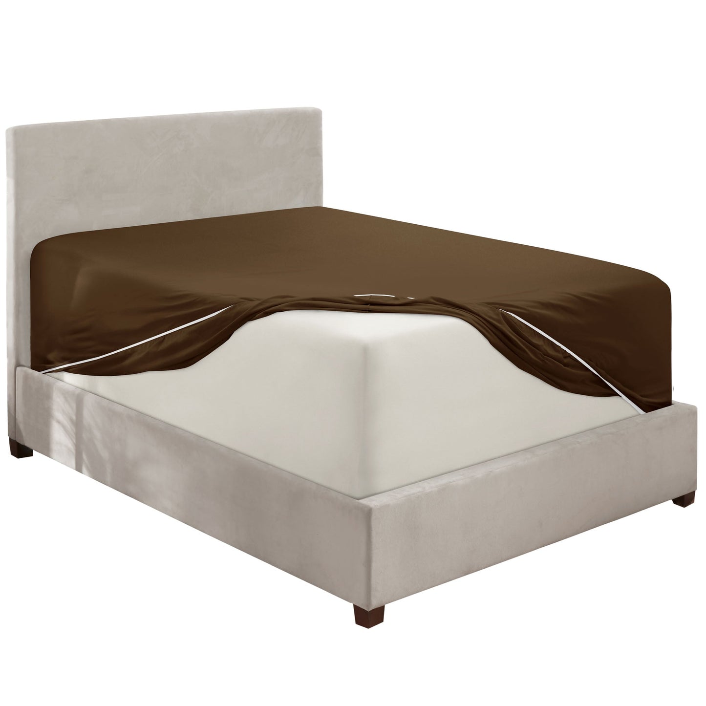 nestl Twin Fitted Sheet - Single Fitted Deep Pocket Sheet - Fits Mattress Perfectly - Soft Wrinkle Free Sheet - 1 Fitted Sheet Only