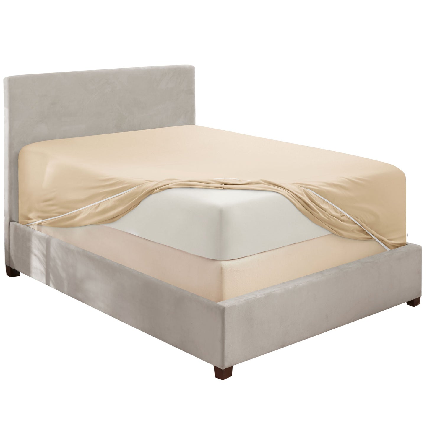 nestl Twin Fitted Sheet - Single Fitted Deep Pocket Sheet - Fits Mattress Perfectly - Soft Wrinkle Free Sheet - 1 Fitted Sheet Only