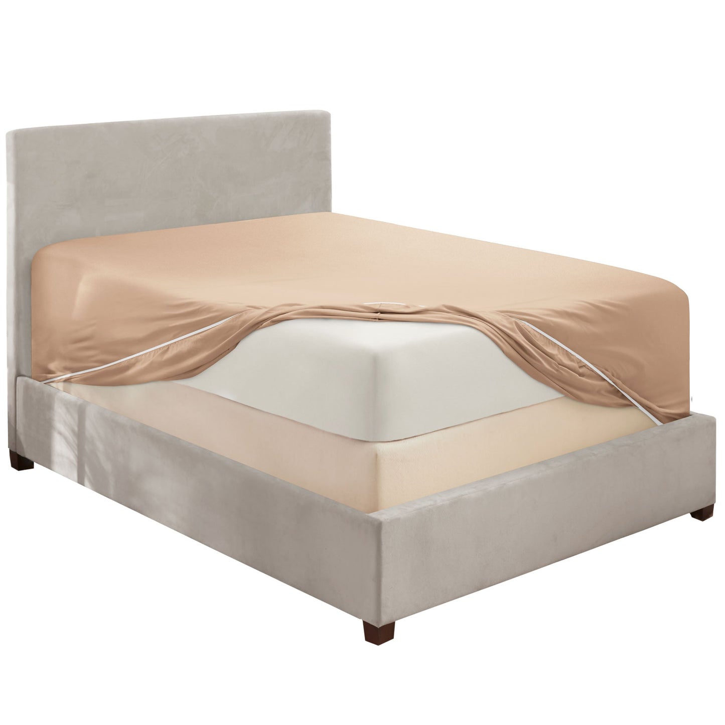 nestl Twin Fitted Sheet - Single Fitted Deep Pocket Sheet - Fits Mattress Perfectly - Soft Wrinkle Free Sheet - 1 Fitted Sheet Only