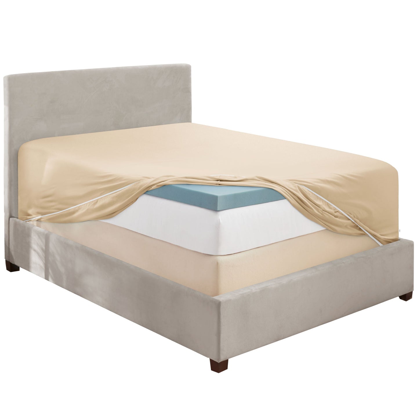nestl Twin Fitted Sheet - Single Fitted Deep Pocket Sheet - Fits Mattress Perfectly - Soft Wrinkle Free Sheet - 1 Fitted Sheet Only