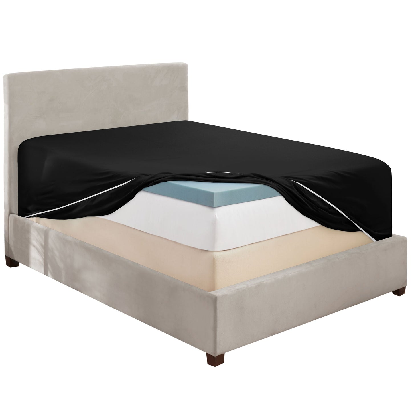 nestl Twin Fitted Sheet - Single Fitted Deep Pocket Sheet - Fits Mattress Perfectly - Soft Wrinkle Free Sheet - 1 Fitted Sheet Only