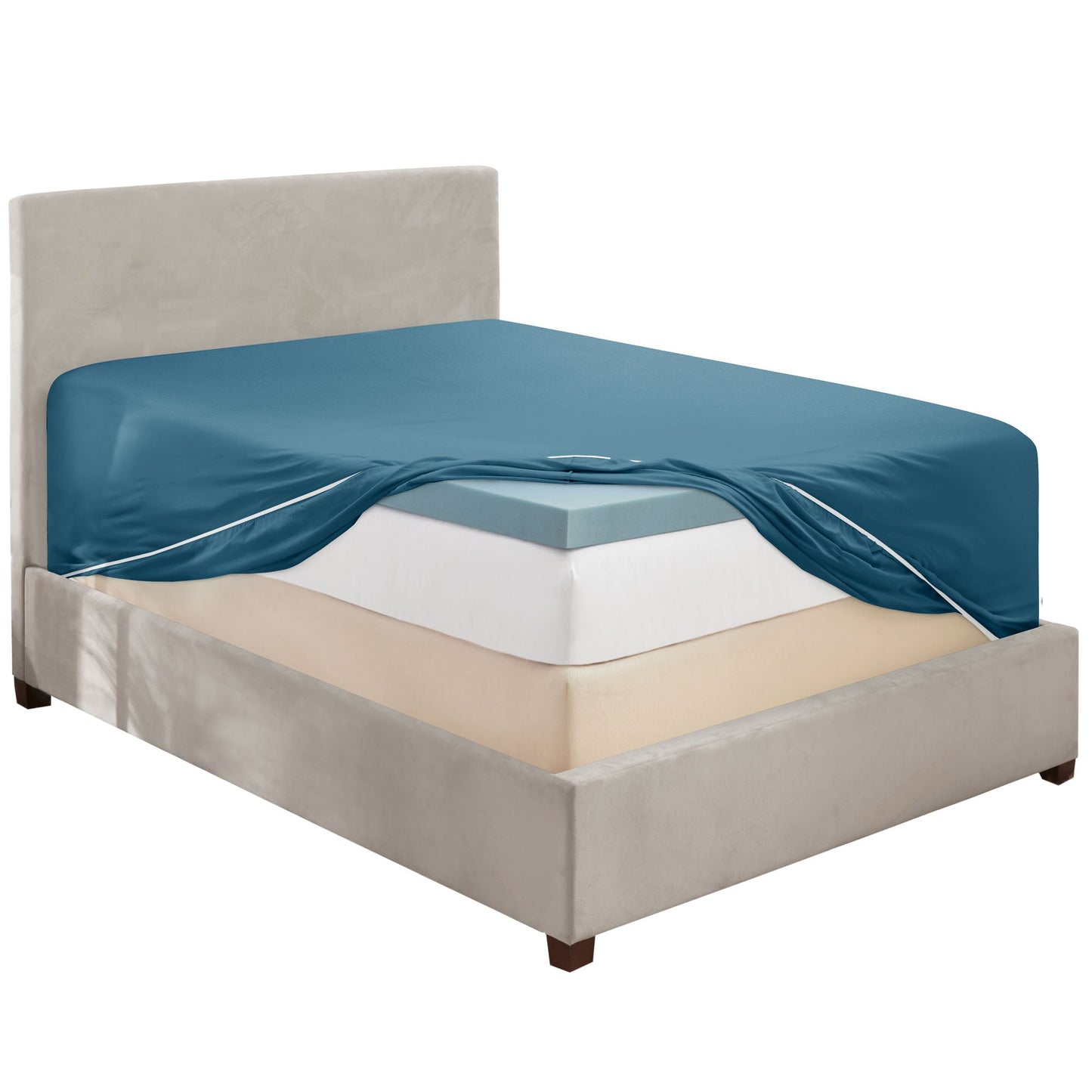 nestl Twin Fitted Sheet - Single Fitted Deep Pocket Sheet - Fits Mattress Perfectly - Soft Wrinkle Free Sheet - 1 Fitted Sheet Only