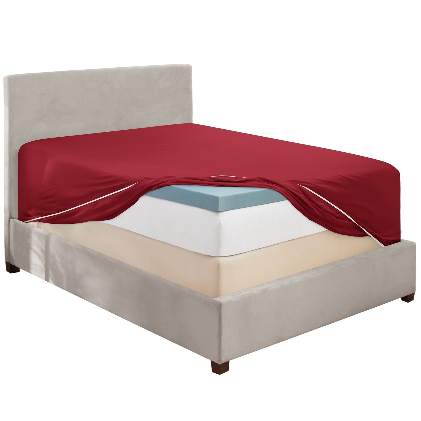nestl Twin Fitted Sheet - Single Fitted Deep Pocket Sheet - Fits Mattress Perfectly - Soft Wrinkle Free Sheet - 1 Fitted Sheet Only