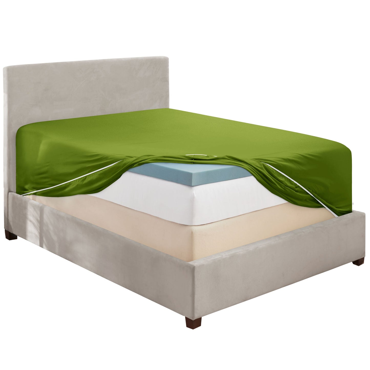 nestl Twin Fitted Sheet - Single Fitted Deep Pocket Sheet - Fits Mattress Perfectly - Soft Wrinkle Free Sheet - 1 Fitted Sheet Only