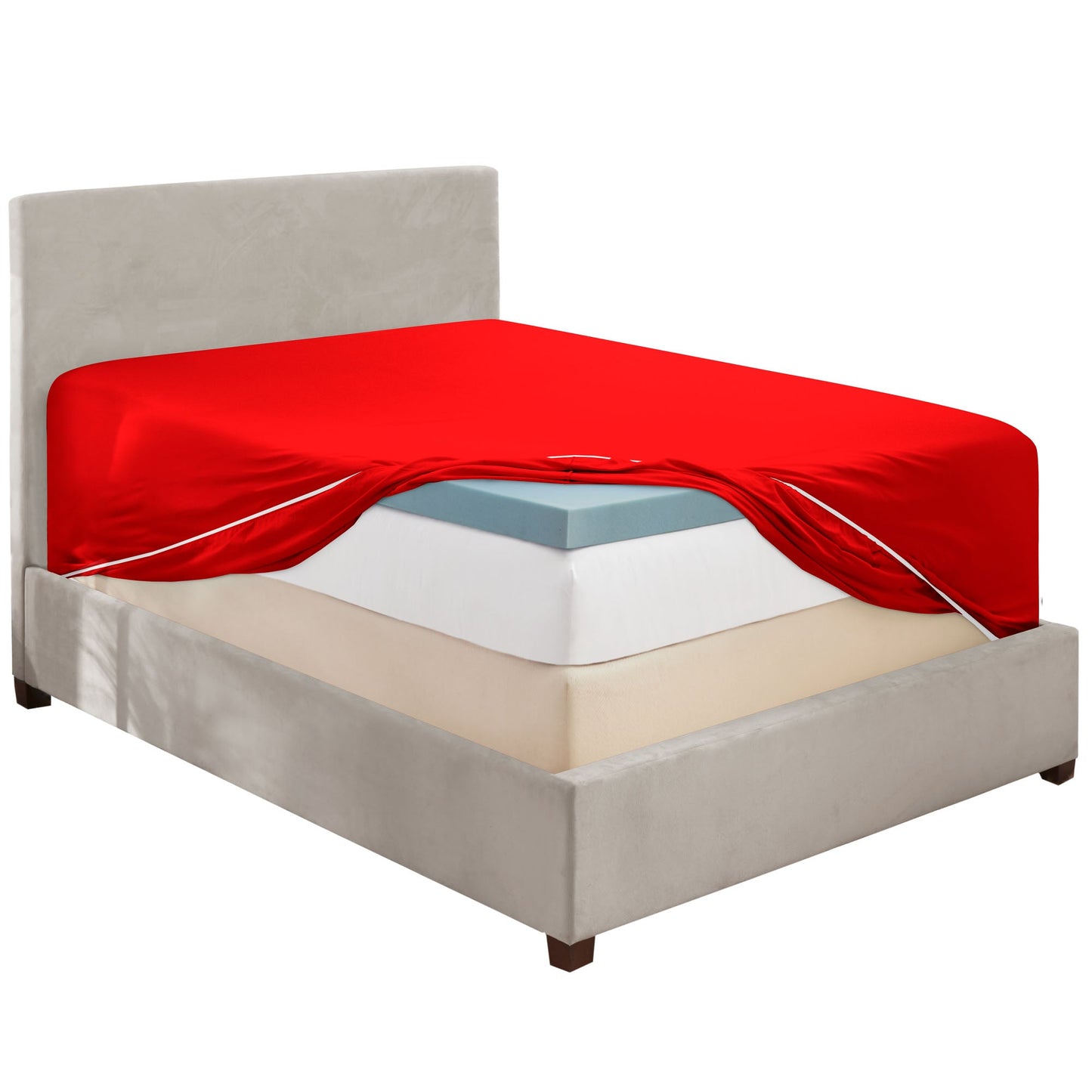 nestl Twin Fitted Sheet - Single Fitted Deep Pocket Sheet - Fits Mattress Perfectly - Soft Wrinkle Free Sheet - 1 Fitted Sheet Only