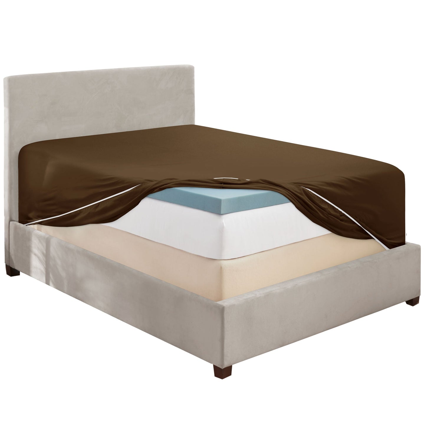 nestl Twin Fitted Sheet - Single Fitted Deep Pocket Sheet - Fits Mattress Perfectly - Soft Wrinkle Free Sheet - 1 Fitted Sheet Only