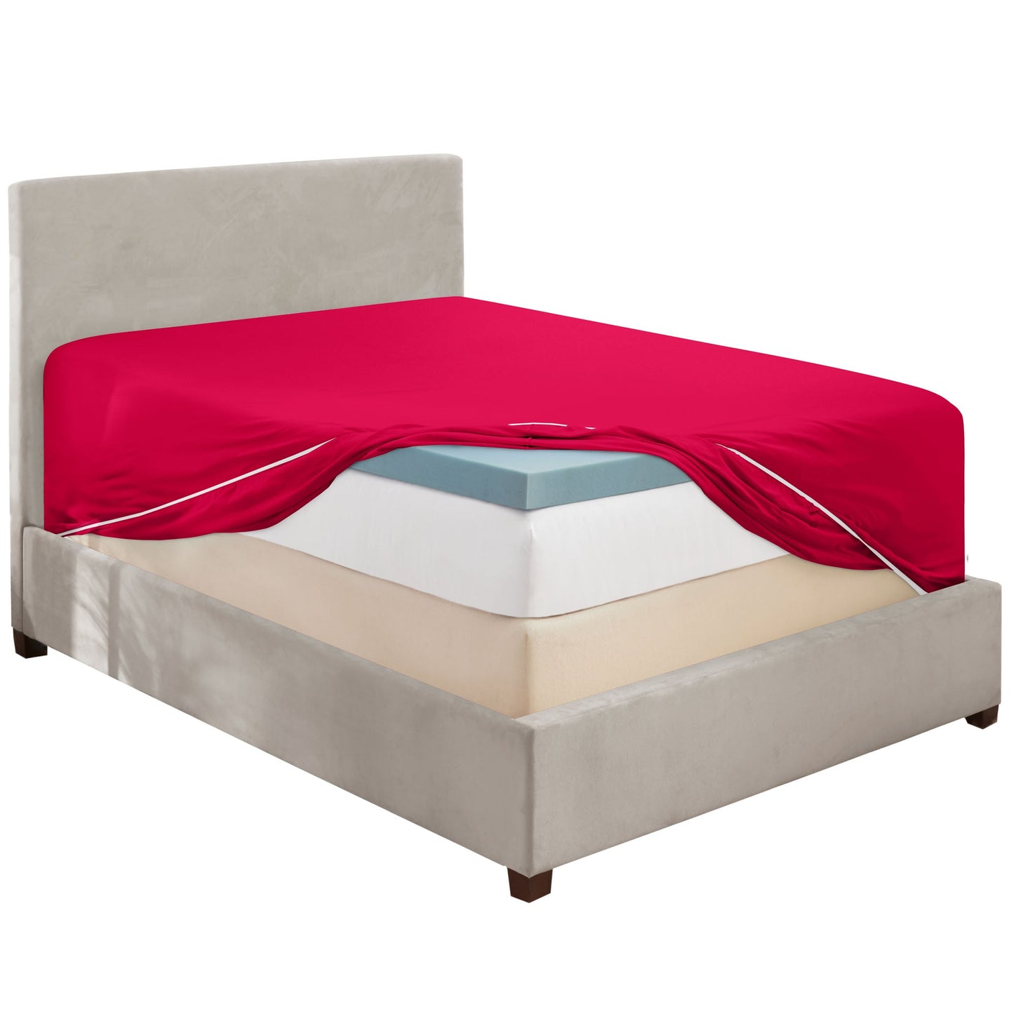 nestl Twin Fitted Sheet - Single Fitted Deep Pocket Sheet - Fits Mattress Perfectly - Soft Wrinkle Free Sheet - 1 Fitted Sheet Only