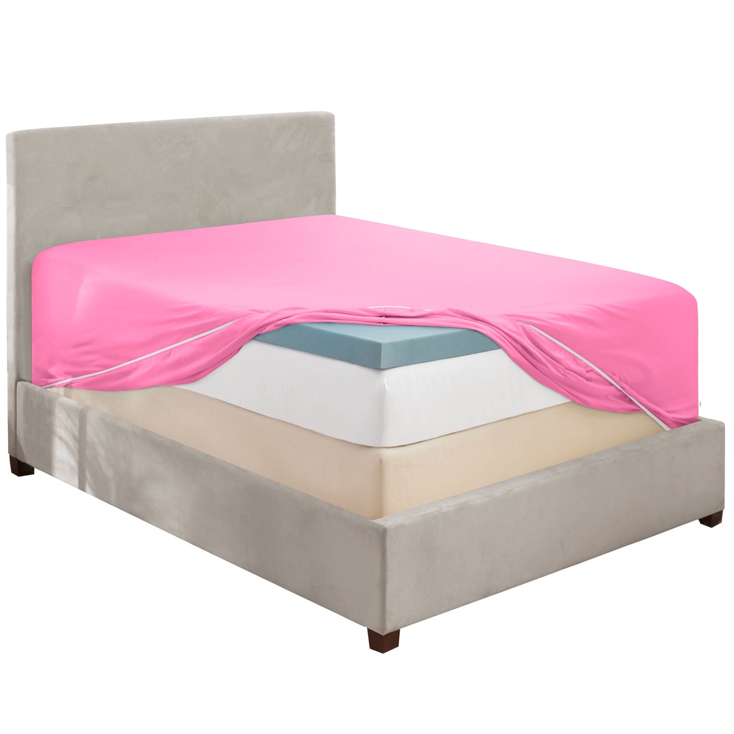 nestl Twin Fitted Sheet - Single Fitted Deep Pocket Sheet - Fits Mattress Perfectly - Soft Wrinkle Free Sheet - 1 Fitted Sheet Only
