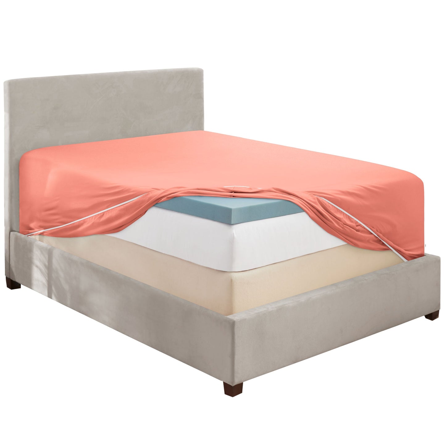 nestl Twin Fitted Sheet - Single Fitted Deep Pocket Sheet - Fits Mattress Perfectly - Soft Wrinkle Free Sheet - 1 Fitted Sheet Only