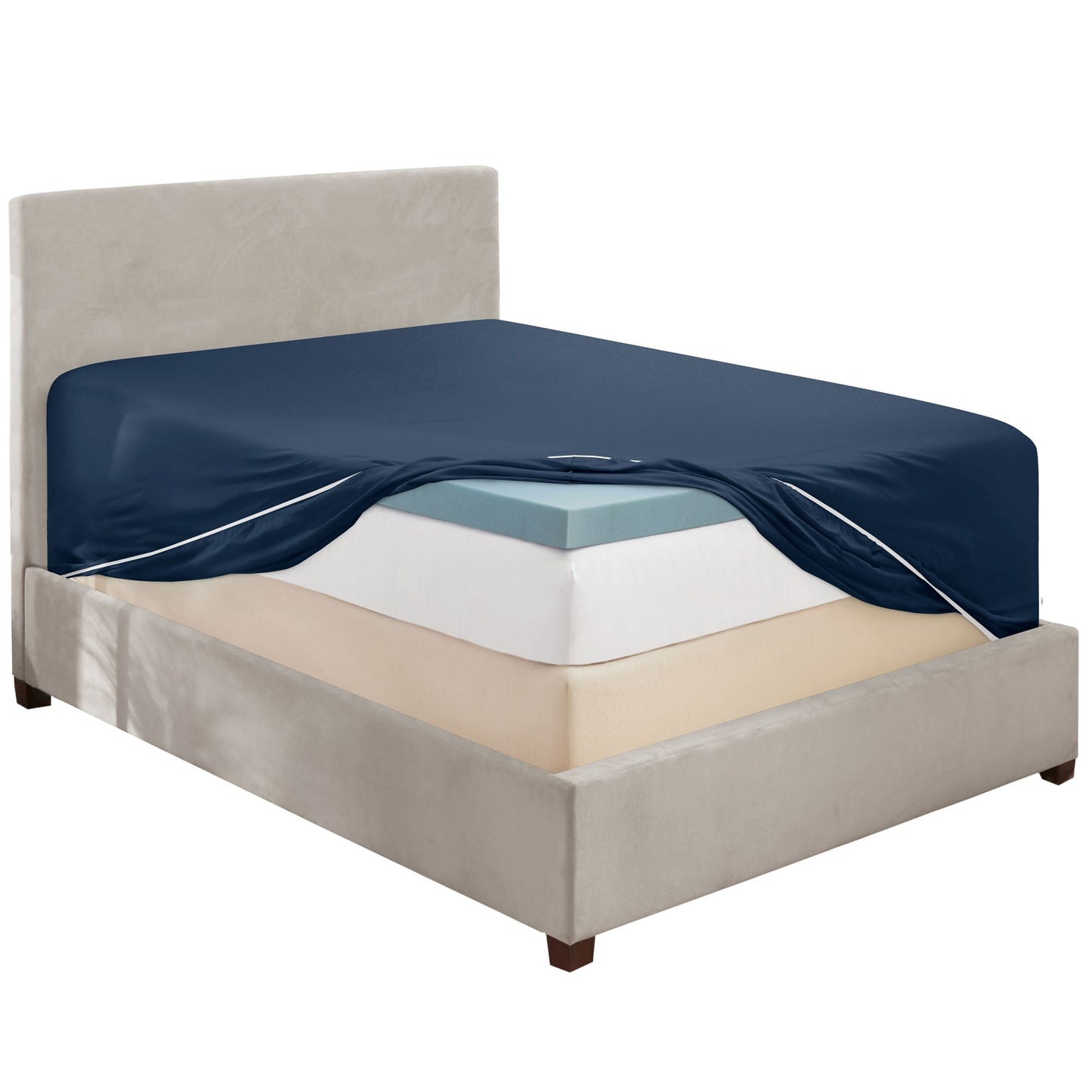 nestl Twin Fitted Sheet - Single Fitted Deep Pocket Sheet - Fits Mattress Perfectly - Soft Wrinkle Free Sheet - 1 Fitted Sheet Only