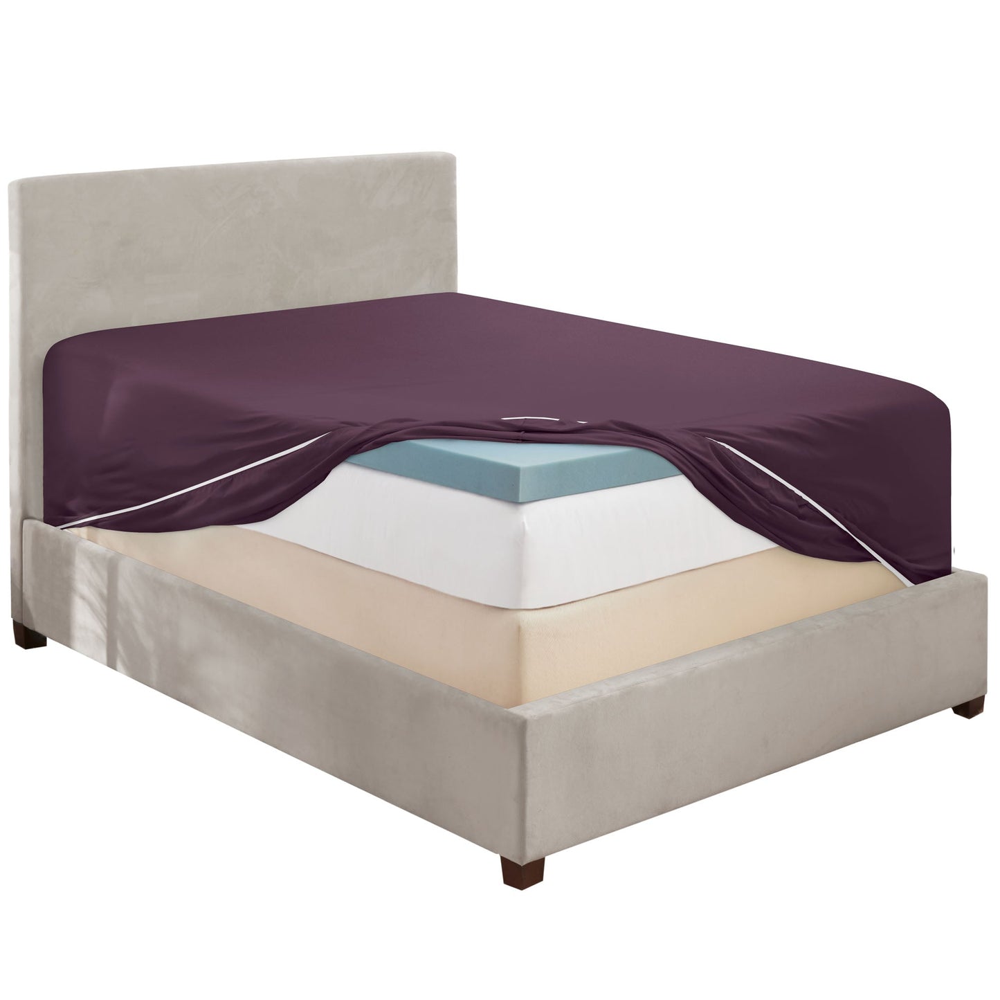 nestl Twin Fitted Sheet - Single Fitted Deep Pocket Sheet - Fits Mattress Perfectly - Soft Wrinkle Free Sheet - 1 Fitted Sheet Only