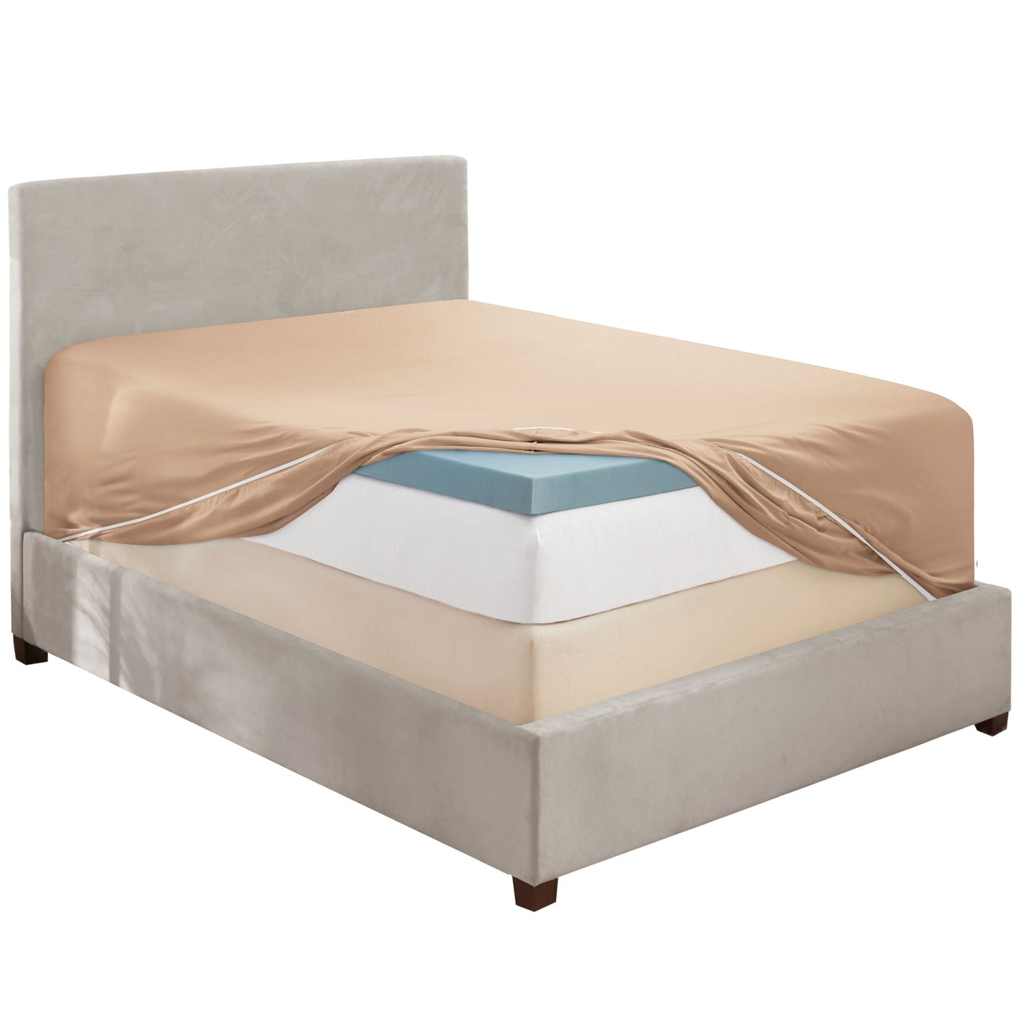 nestl Twin Fitted Sheet - Single Fitted Deep Pocket Sheet - Fits Mattress Perfectly - Soft Wrinkle Free Sheet - 1 Fitted Sheet Only