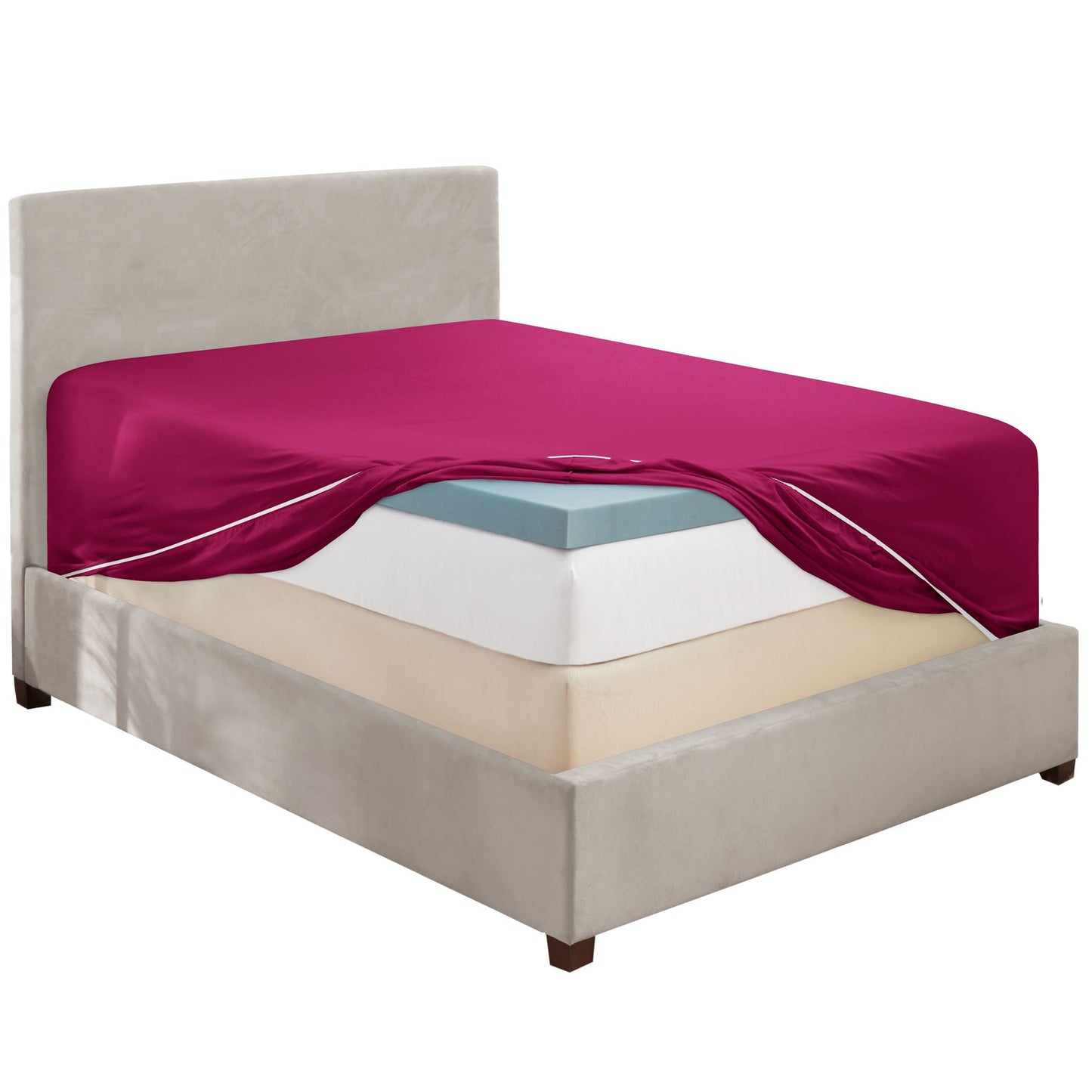 nestl Twin Fitted Sheet - Single Fitted Deep Pocket Sheet - Fits Mattress Perfectly - Soft Wrinkle Free Sheet - 1 Fitted Sheet Only