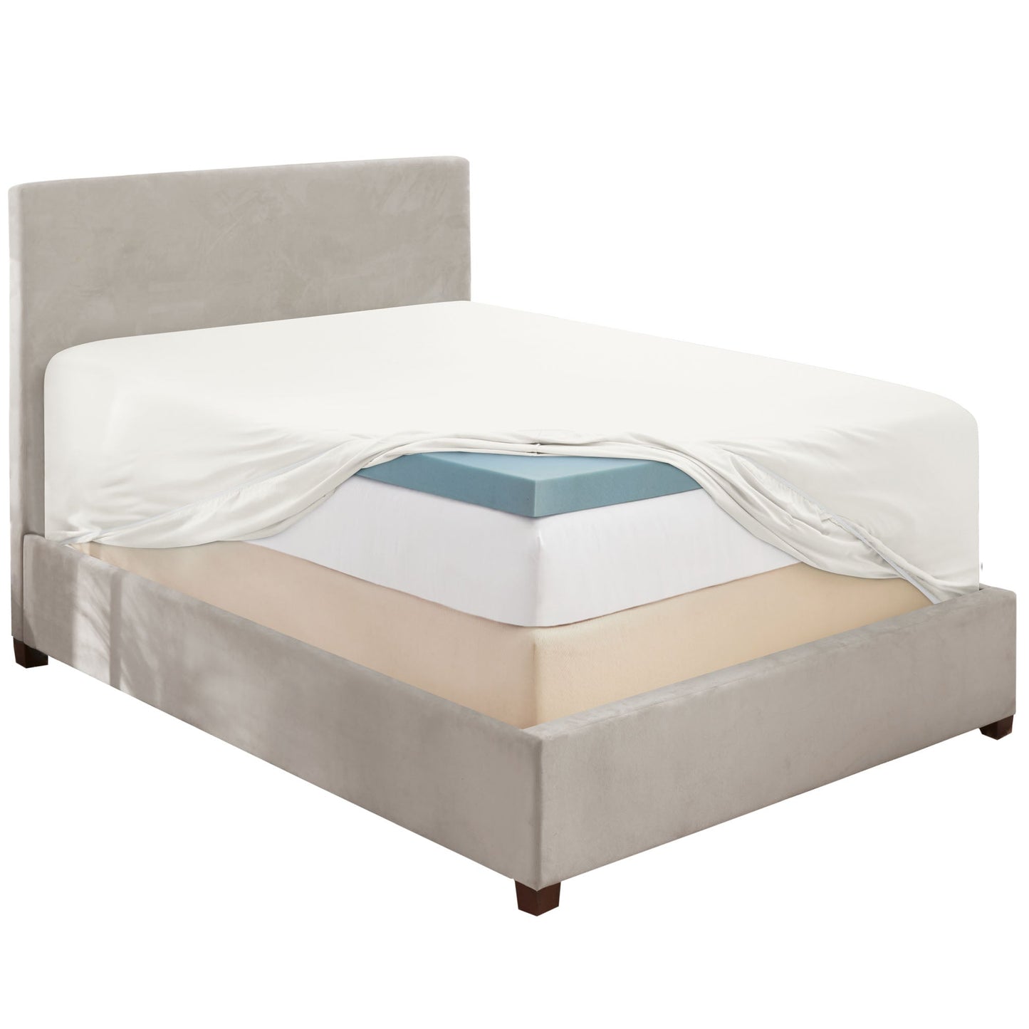 nestl Twin Fitted Sheet - Single Fitted Deep Pocket Sheet - Fits Mattress Perfectly - Soft Wrinkle Free Sheet - 1 Fitted Sheet Only