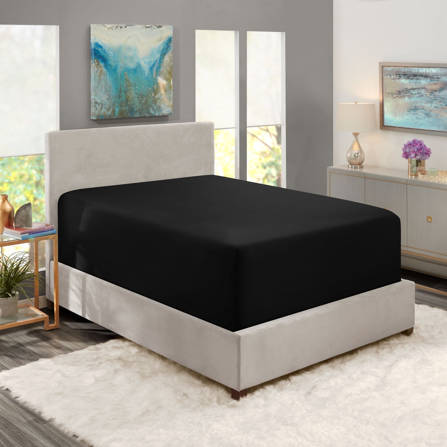 nestl Twin Fitted Sheet - Single Fitted Deep Pocket Sheet - Fits Mattress Perfectly - Soft Wrinkle Free Sheet - 1 Fitted Sheet Only