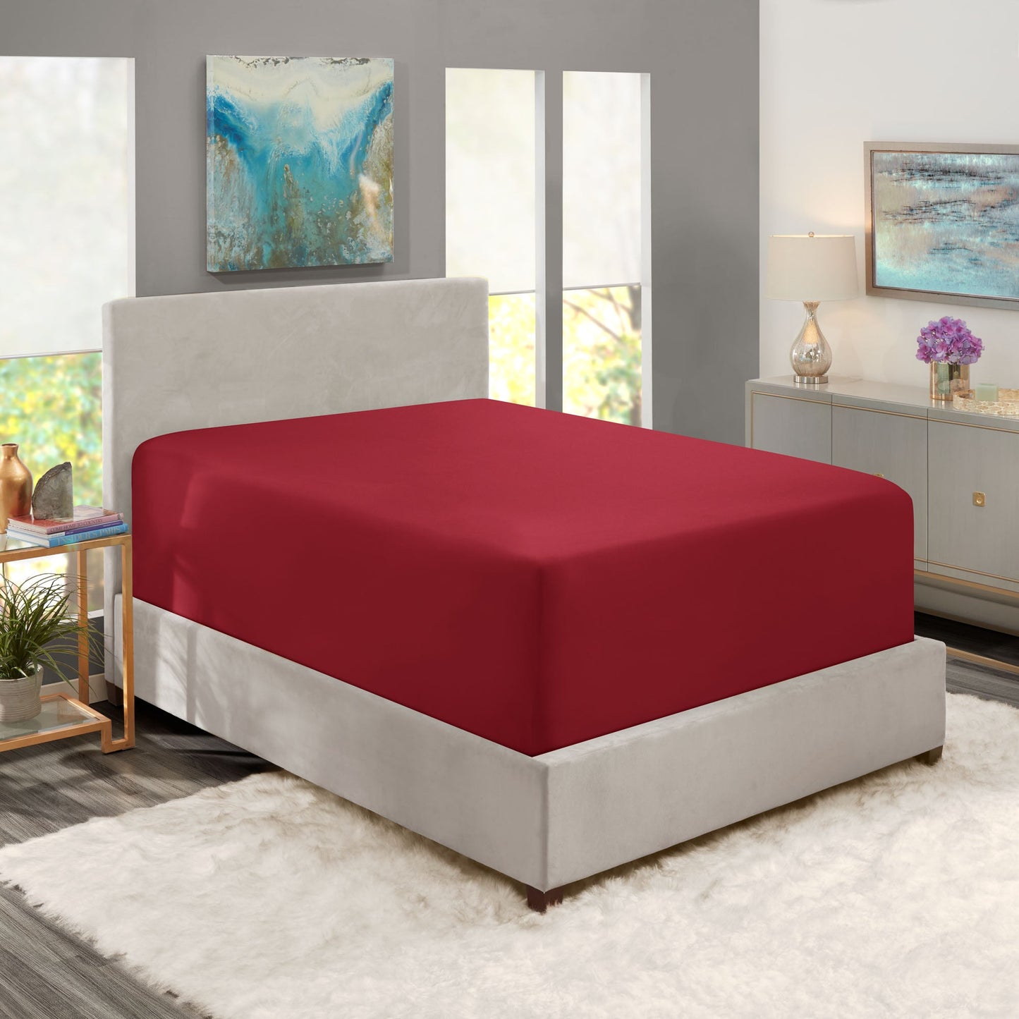 nestl Twin Fitted Sheet - Single Fitted Deep Pocket Sheet - Fits Mattress Perfectly - Soft Wrinkle Free Sheet - 1 Fitted Sheet Only