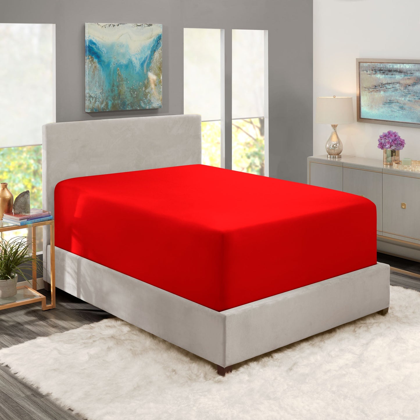 nestl Twin Fitted Sheet - Single Fitted Deep Pocket Sheet - Fits Mattress Perfectly - Soft Wrinkle Free Sheet - 1 Fitted Sheet Only
