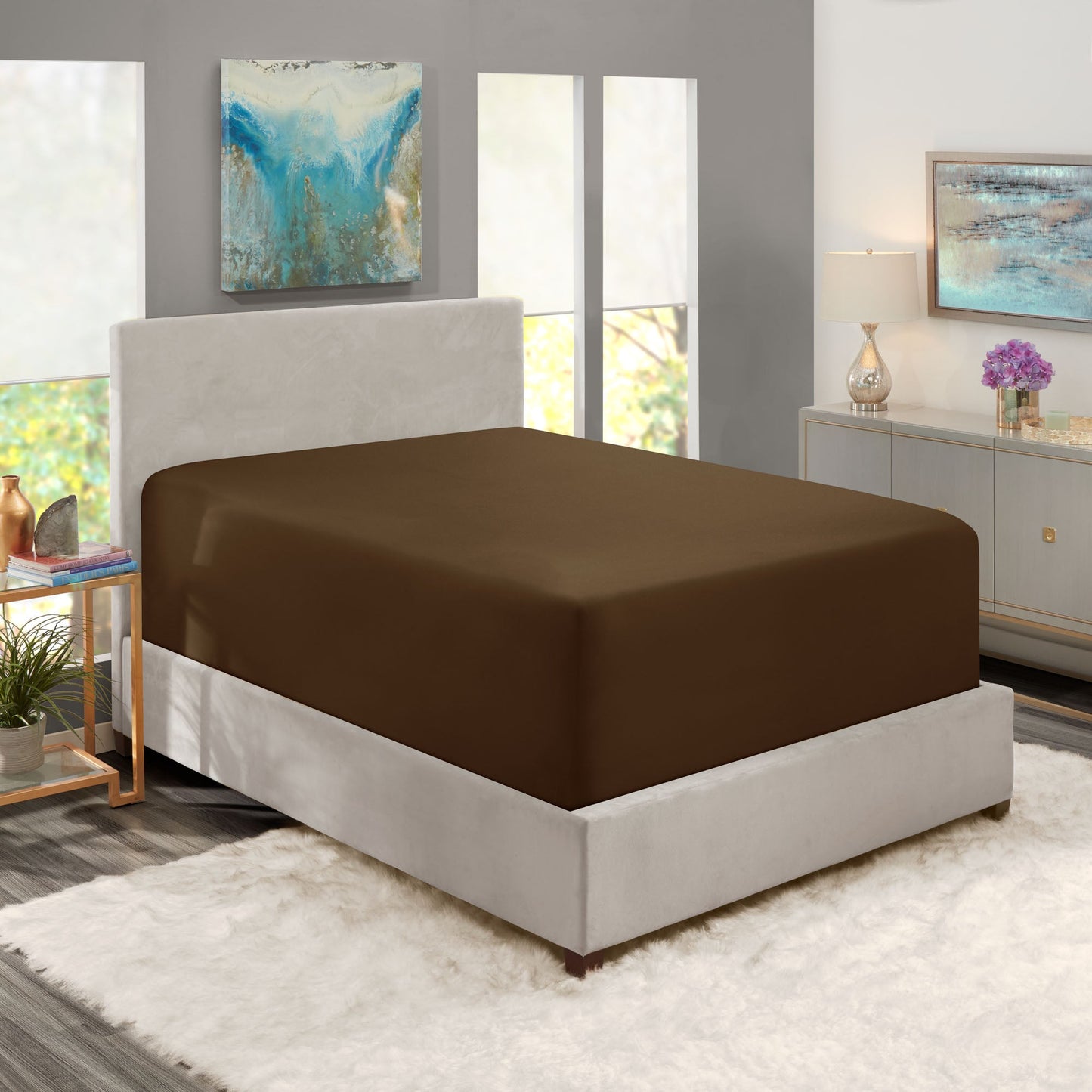nestl Twin Fitted Sheet - Single Fitted Deep Pocket Sheet - Fits Mattress Perfectly - Soft Wrinkle Free Sheet - 1 Fitted Sheet Only