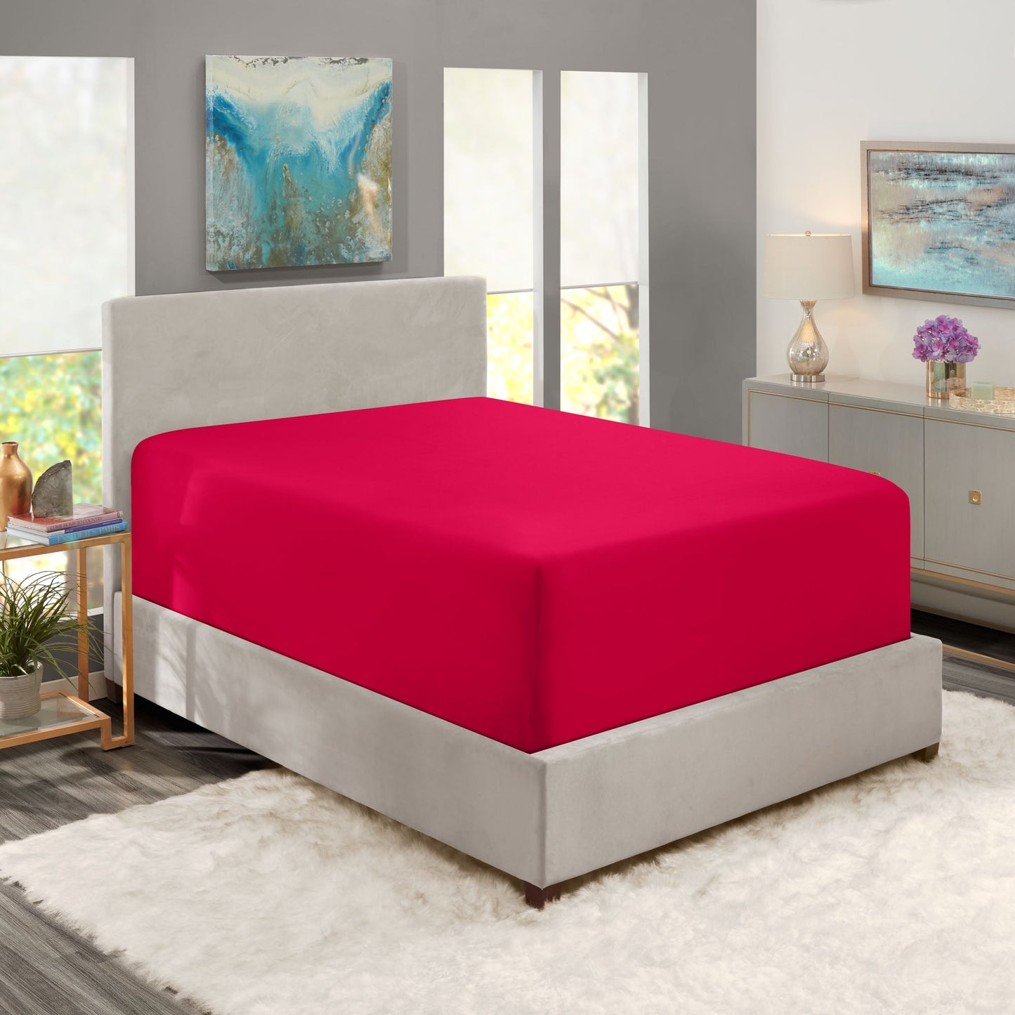 nestl Twin Fitted Sheet - Single Fitted Deep Pocket Sheet - Fits Mattress Perfectly - Soft Wrinkle Free Sheet - 1 Fitted Sheet Only