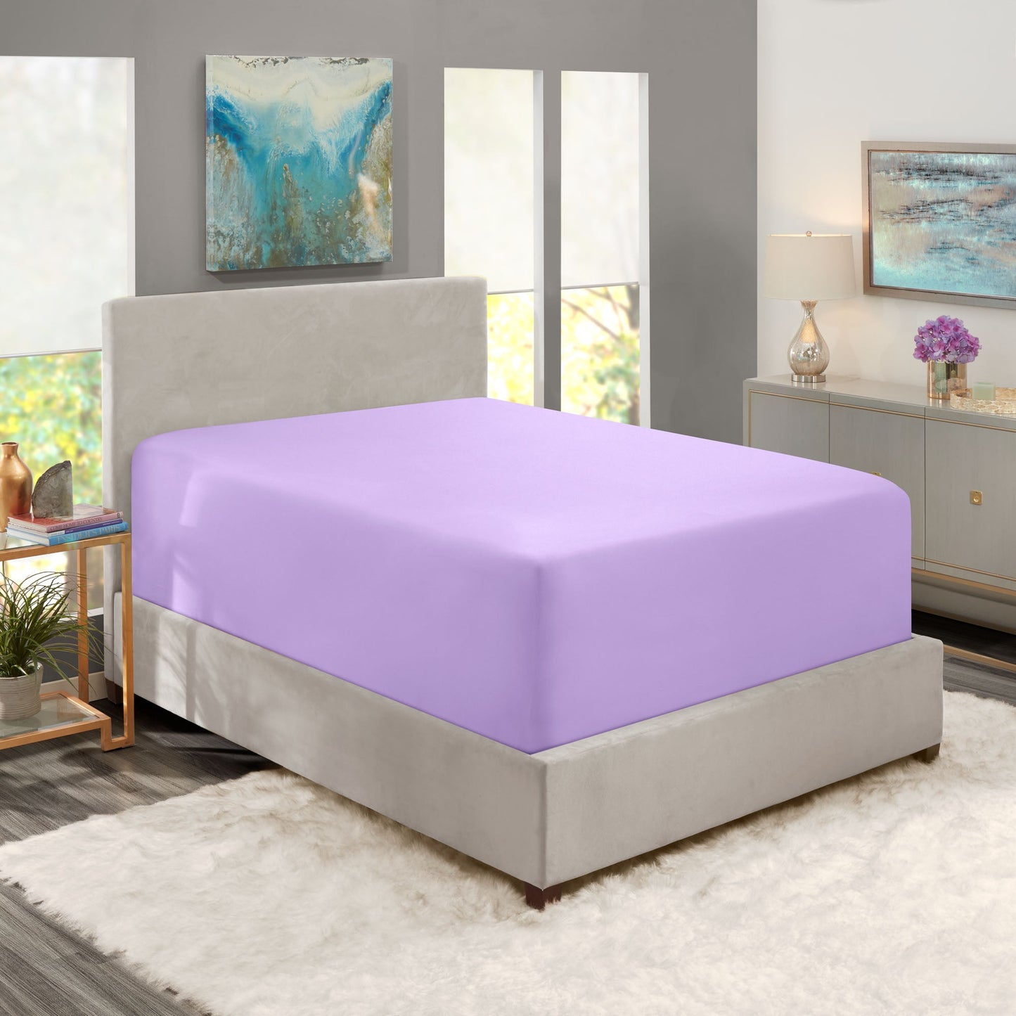 nestl Twin Fitted Sheet - Single Fitted Deep Pocket Sheet - Fits Mattress Perfectly - Soft Wrinkle Free Sheet - 1 Fitted Sheet Only