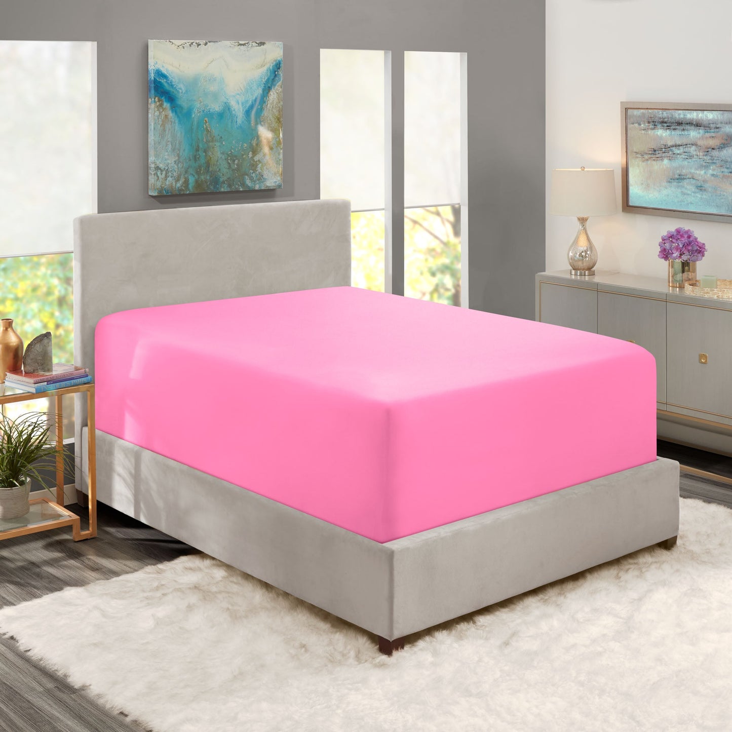 nestl Twin Fitted Sheet - Single Fitted Deep Pocket Sheet - Fits Mattress Perfectly - Soft Wrinkle Free Sheet - 1 Fitted Sheet Only