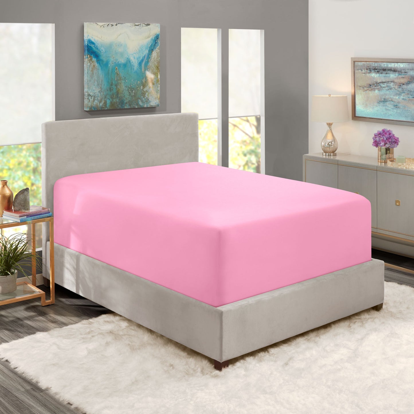 nestl Twin Fitted Sheet - Single Fitted Deep Pocket Sheet - Fits Mattress Perfectly - Soft Wrinkle Free Sheet - 1 Fitted Sheet Only