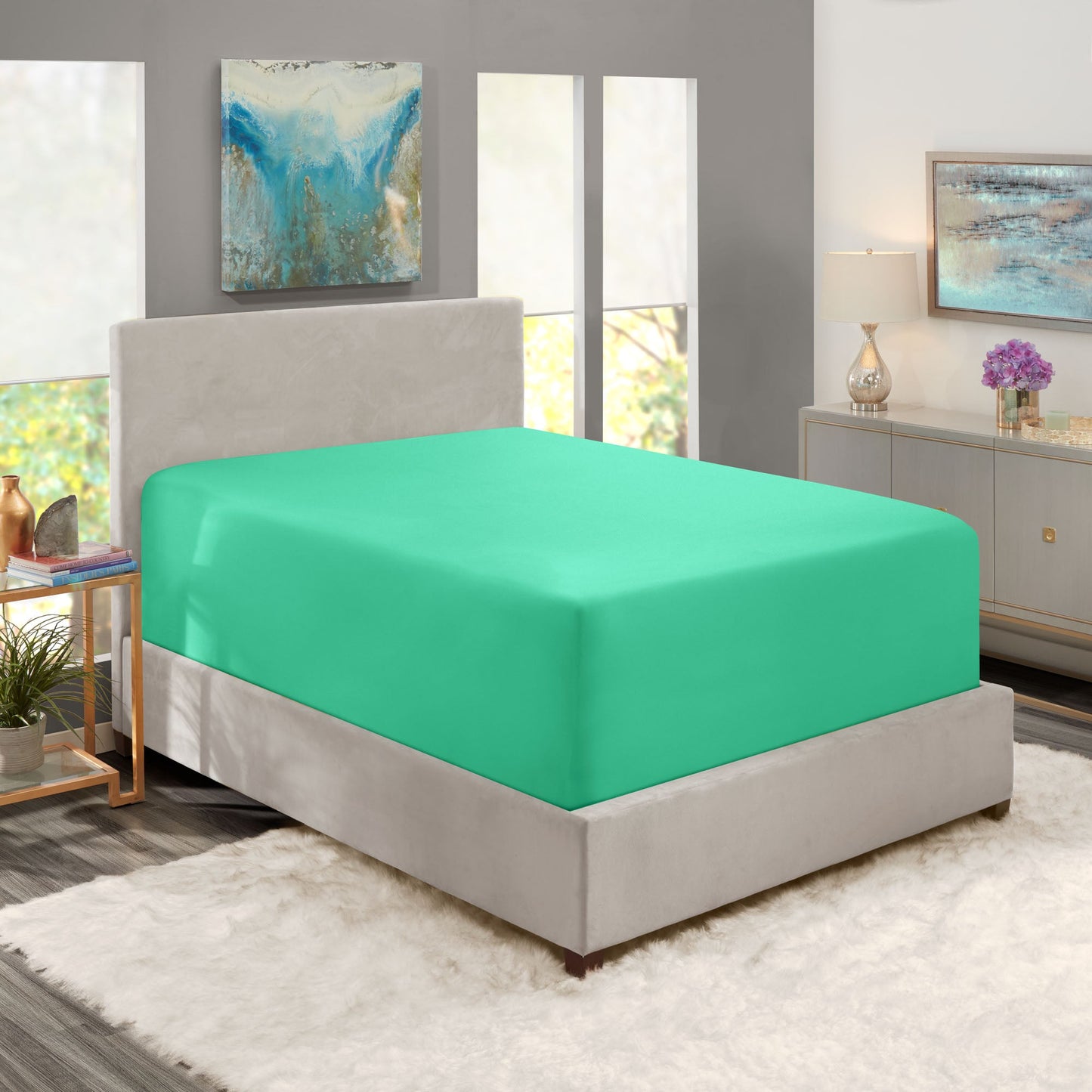 nestl Twin Fitted Sheet - Single Fitted Deep Pocket Sheet - Fits Mattress Perfectly - Soft Wrinkle Free Sheet - 1 Fitted Sheet Only