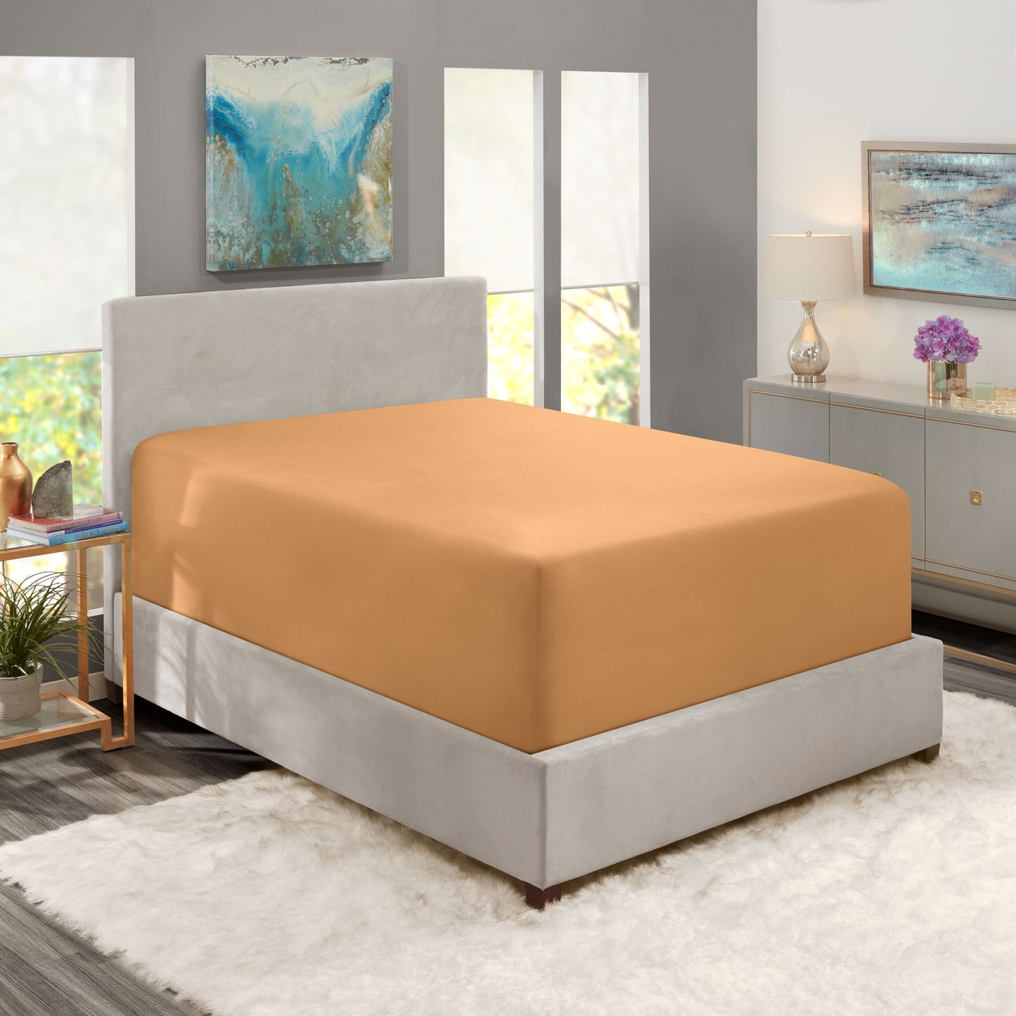 nestl Twin Fitted Sheet - Single Fitted Deep Pocket Sheet - Fits Mattress Perfectly - Soft Wrinkle Free Sheet - 1 Fitted Sheet Only