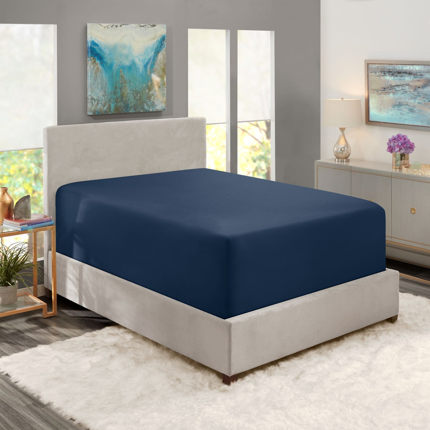 nestl Twin Fitted Sheet - Single Fitted Deep Pocket Sheet - Fits Mattress Perfectly - Soft Wrinkle Free Sheet - 1 Fitted Sheet Only