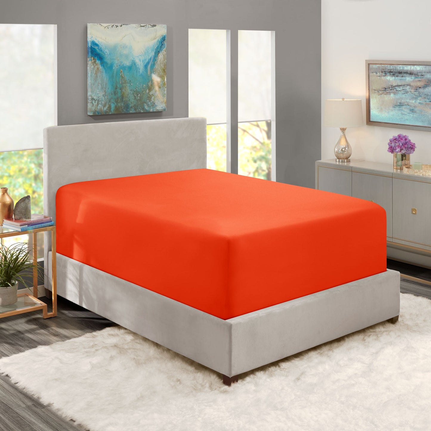 nestl Twin Fitted Sheet - Single Fitted Deep Pocket Sheet - Fits Mattress Perfectly - Soft Wrinkle Free Sheet - 1 Fitted Sheet Only