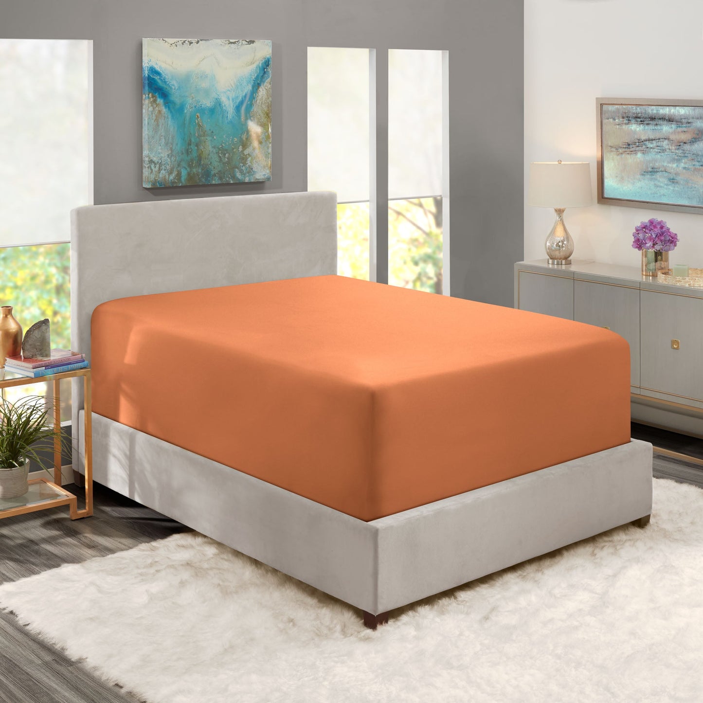 nestl Twin Fitted Sheet - Single Fitted Deep Pocket Sheet - Fits Mattress Perfectly - Soft Wrinkle Free Sheet - 1 Fitted Sheet Only