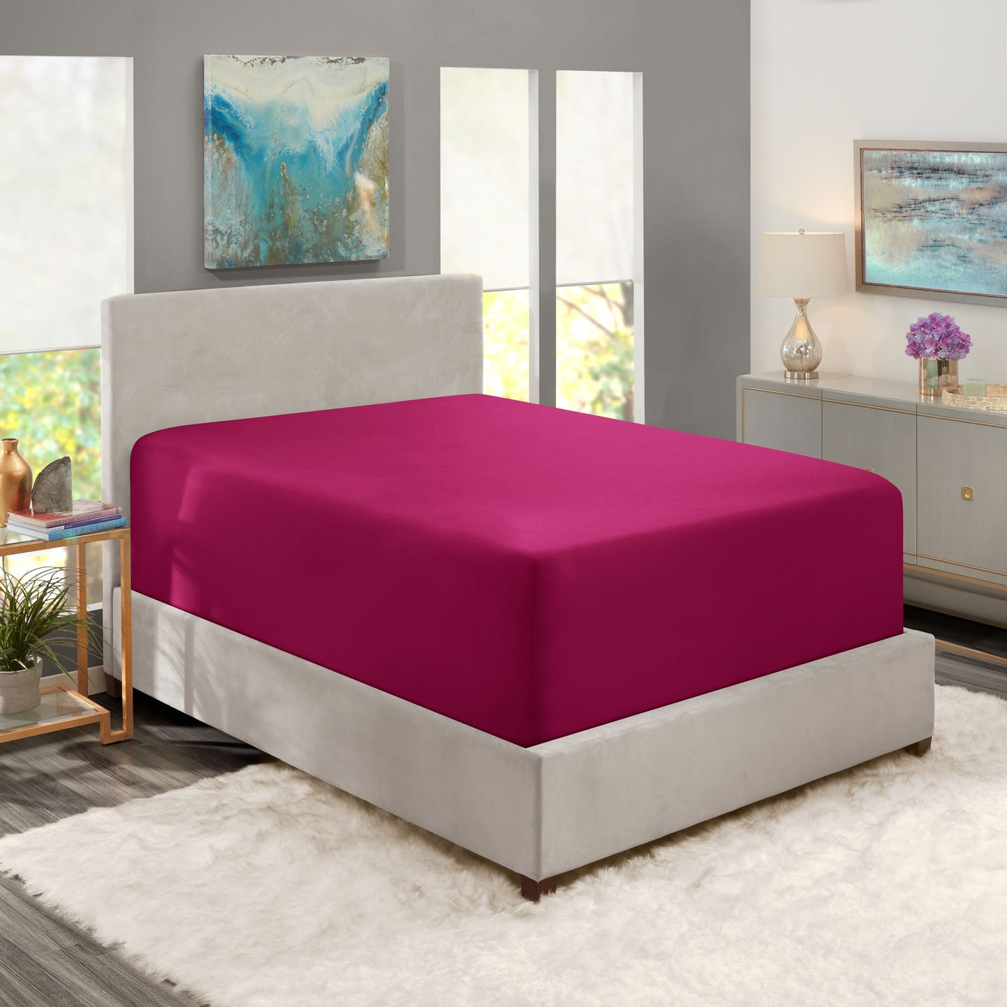 nestl Twin Fitted Sheet - Single Fitted Deep Pocket Sheet - Fits Mattress Perfectly - Soft Wrinkle Free Sheet - 1 Fitted Sheet Only