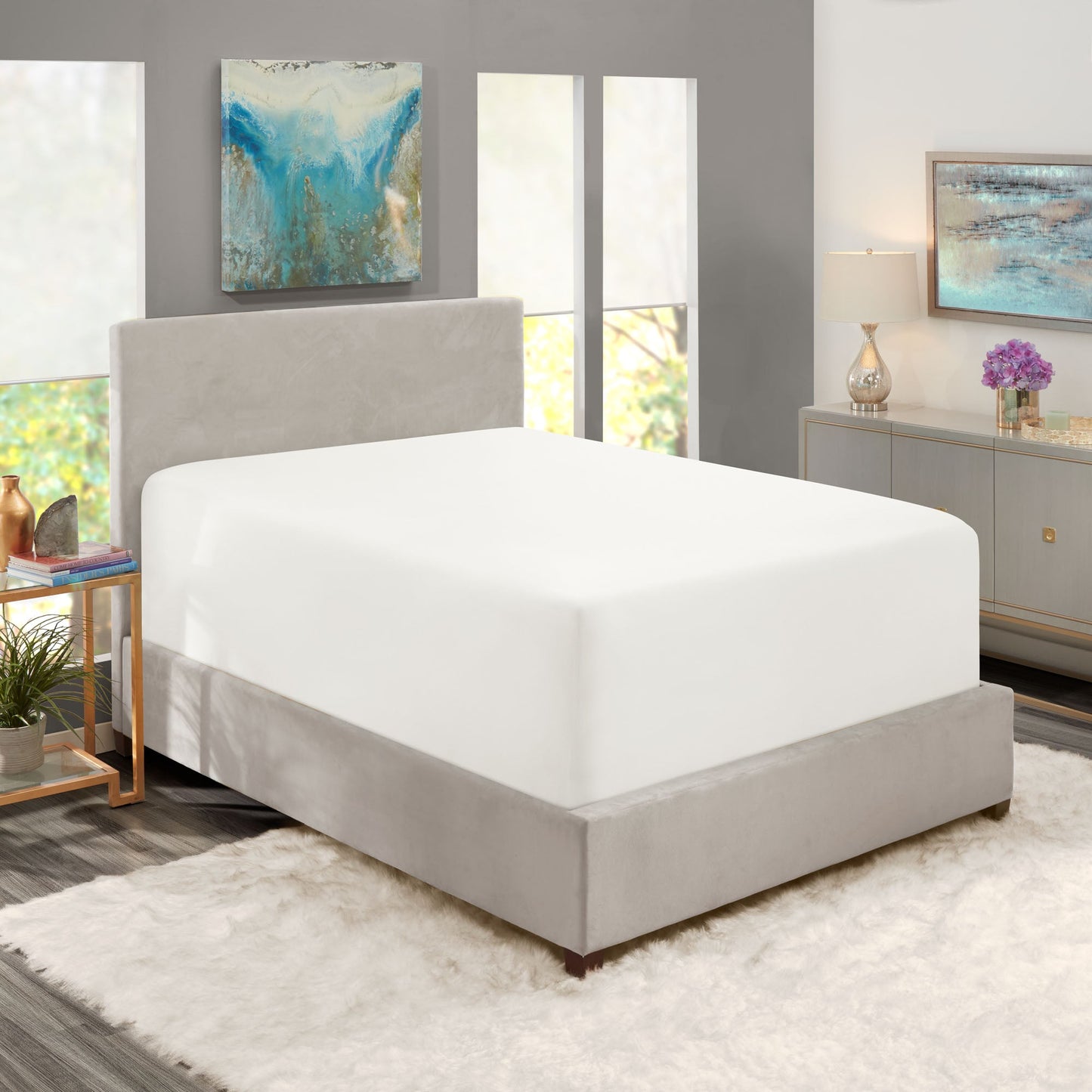 nestl Twin Fitted Sheet - Single Fitted Deep Pocket Sheet - Fits Mattress Perfectly - Soft Wrinkle Free Sheet - 1 Fitted Sheet Only