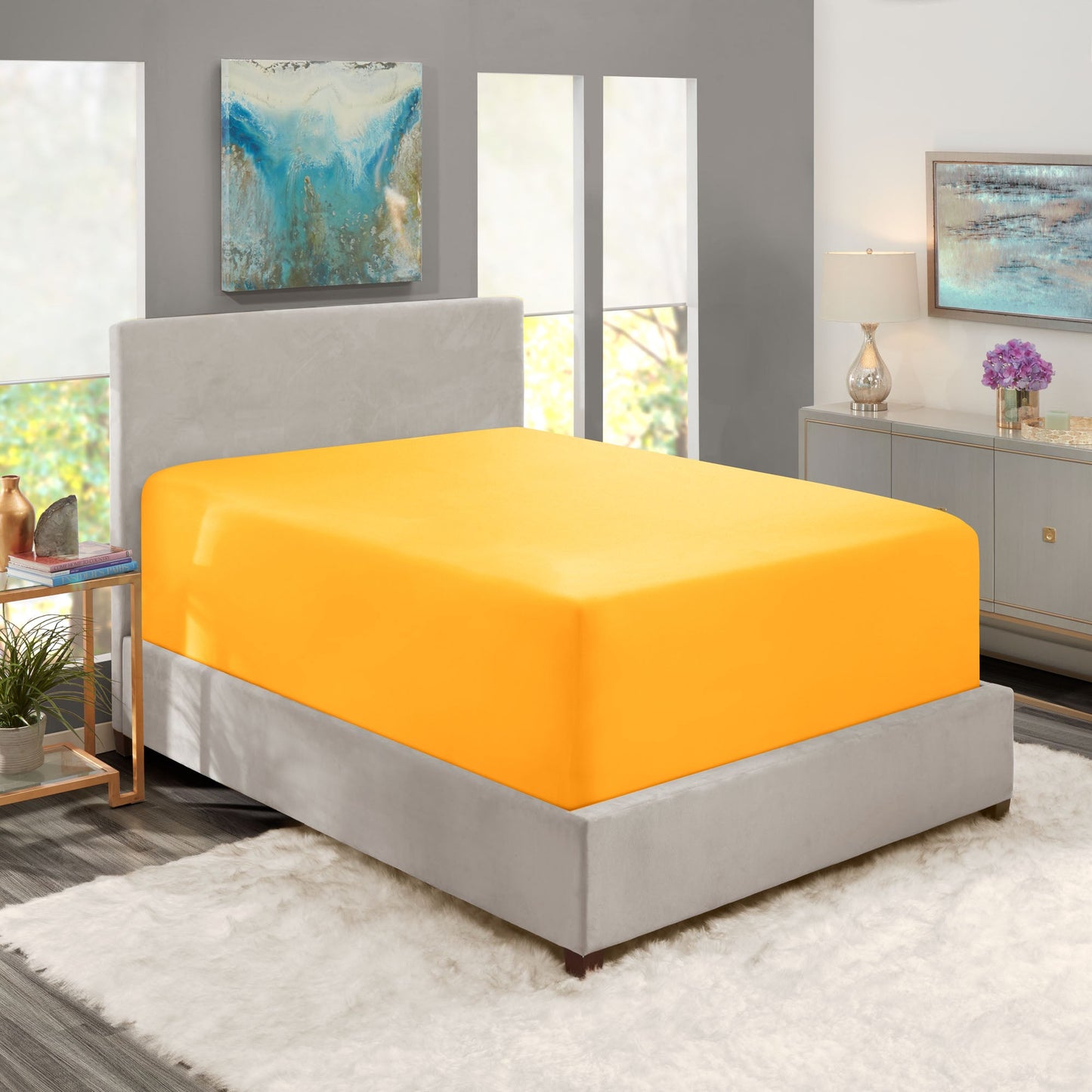 nestl Twin Fitted Sheet - Single Fitted Deep Pocket Sheet - Fits Mattress Perfectly - Soft Wrinkle Free Sheet - 1 Fitted Sheet Only
