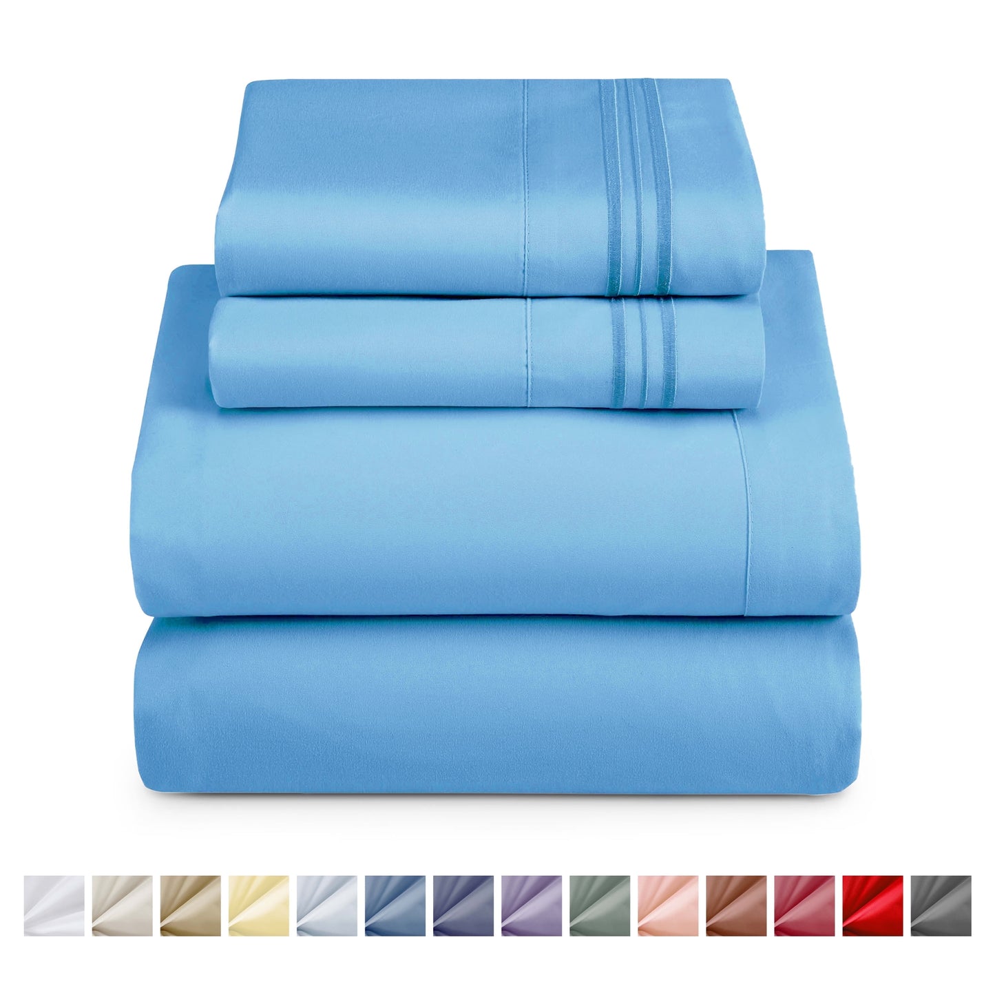 Nestl Bed Sheet Sets Twin, 1800 Series Deep Pocket 4 Piece Bedding Set, Luxury Soft Microfiber Sheet Sets