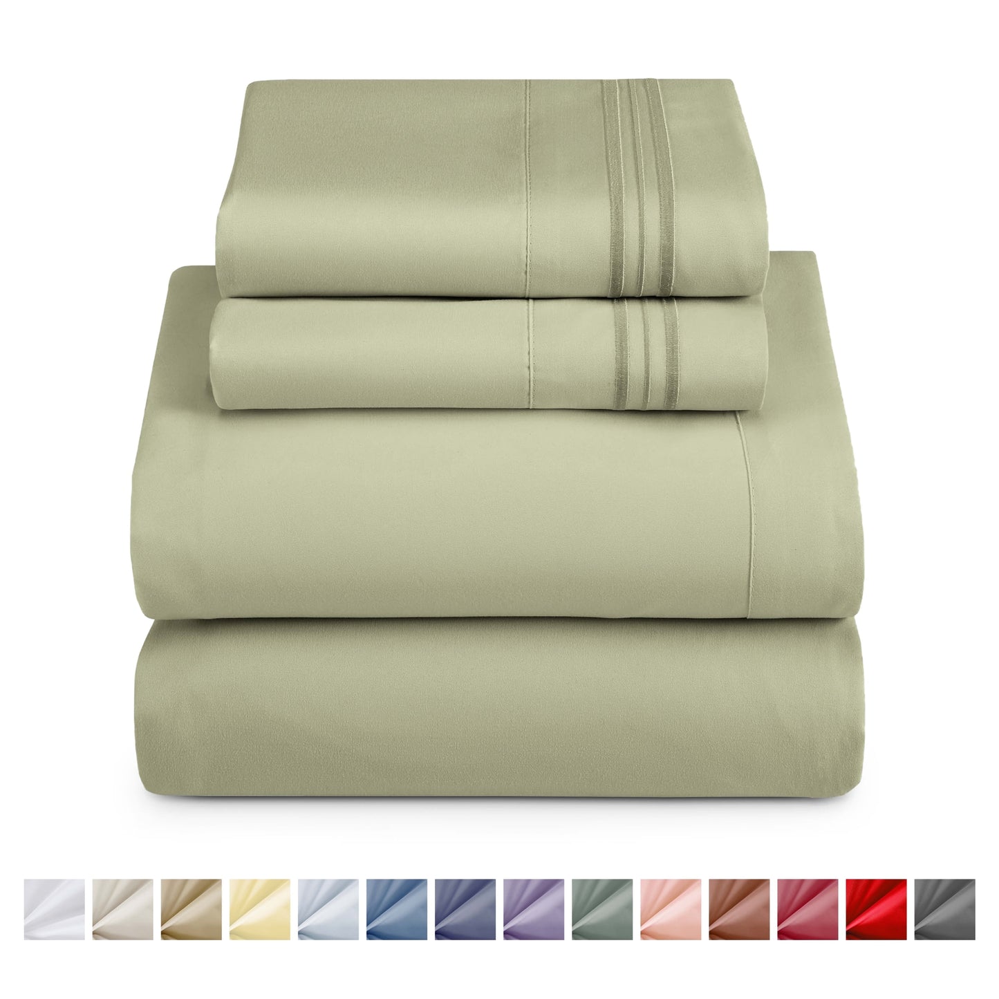 Nestl Bed Sheet Sets Twin, 1800 Series Deep Pocket 4 Piece Bedding Set, Luxury Soft Microfiber Sheet Sets
