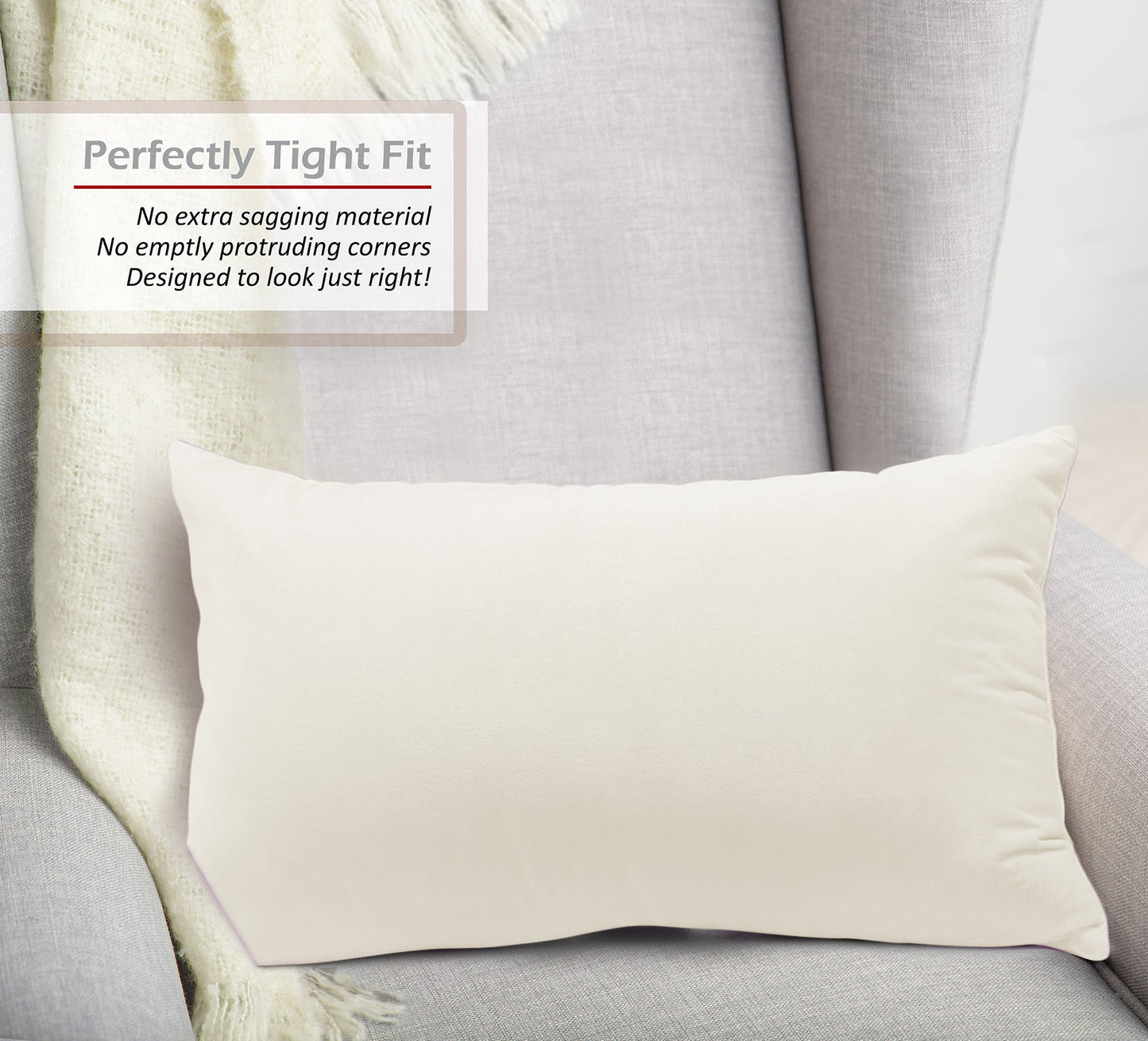 2 Pack 12 x 20 nestl Throw Pillow Covers, Cozy Velvet Decorative Outdoor Pillow