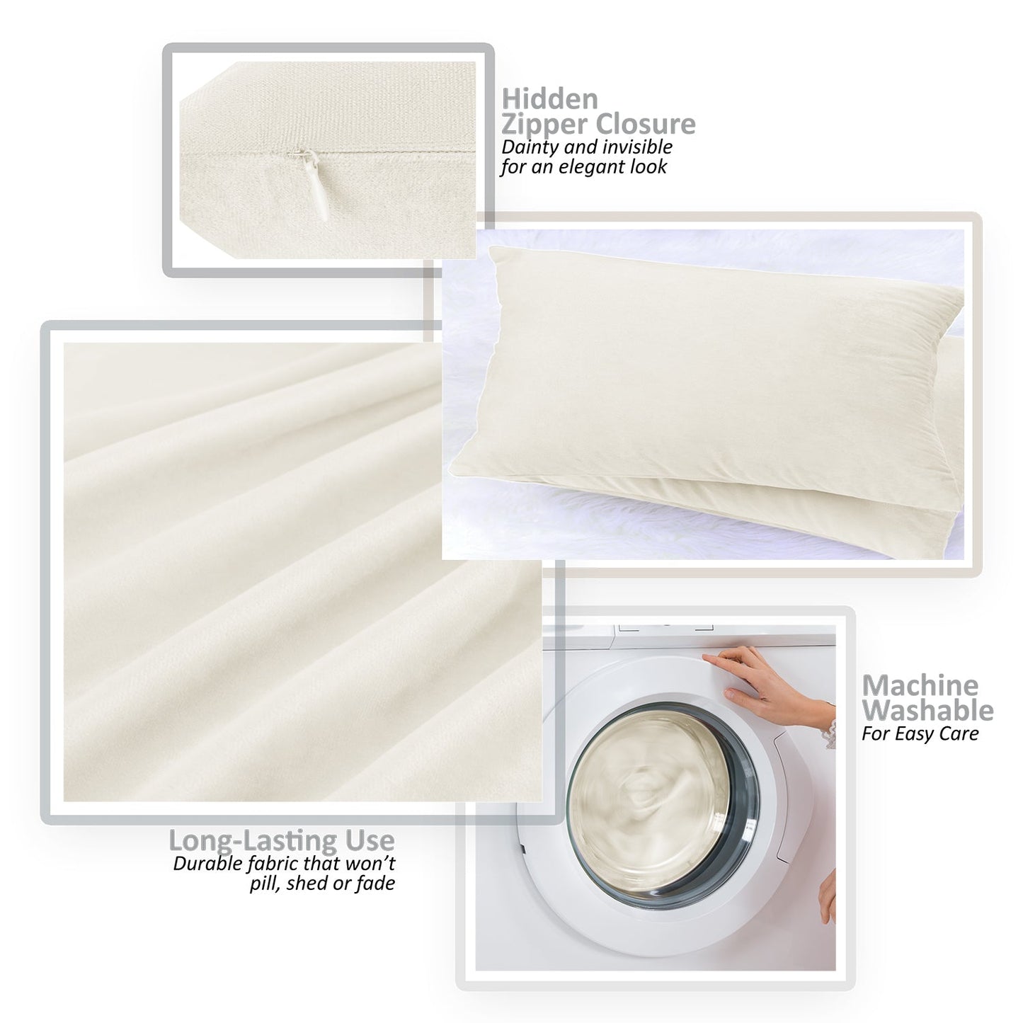 2 Pack 12 x 20 nestl Throw Pillow Covers, Cozy Velvet Decorative Outdoor Pillow
