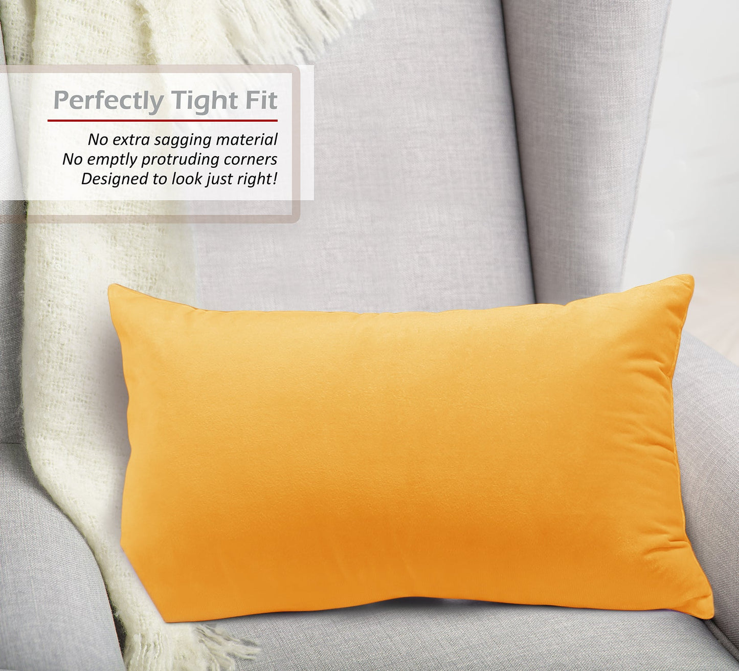 2 Pack 12 x 20 nestl Throw Pillow Covers, Cozy Velvet Decorative Outdoor Pillow