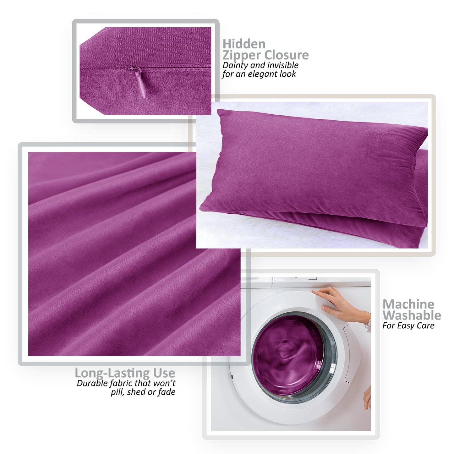 2 Pack 12 x 20 nestl Throw Pillow Covers, Cozy Velvet Decorative Outdoor Pillow