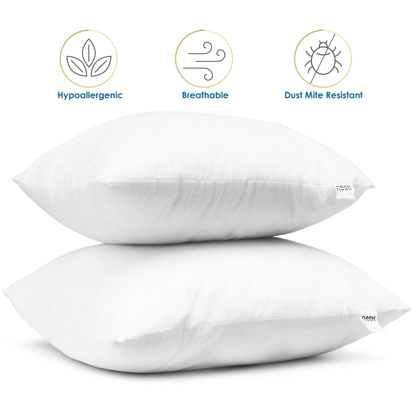 nestl Couch Throw Pillow Inserts - Premium Hypoallergennic Pillow Cushion, Decorative Pillows Inserts, Plain Throw Pillows
