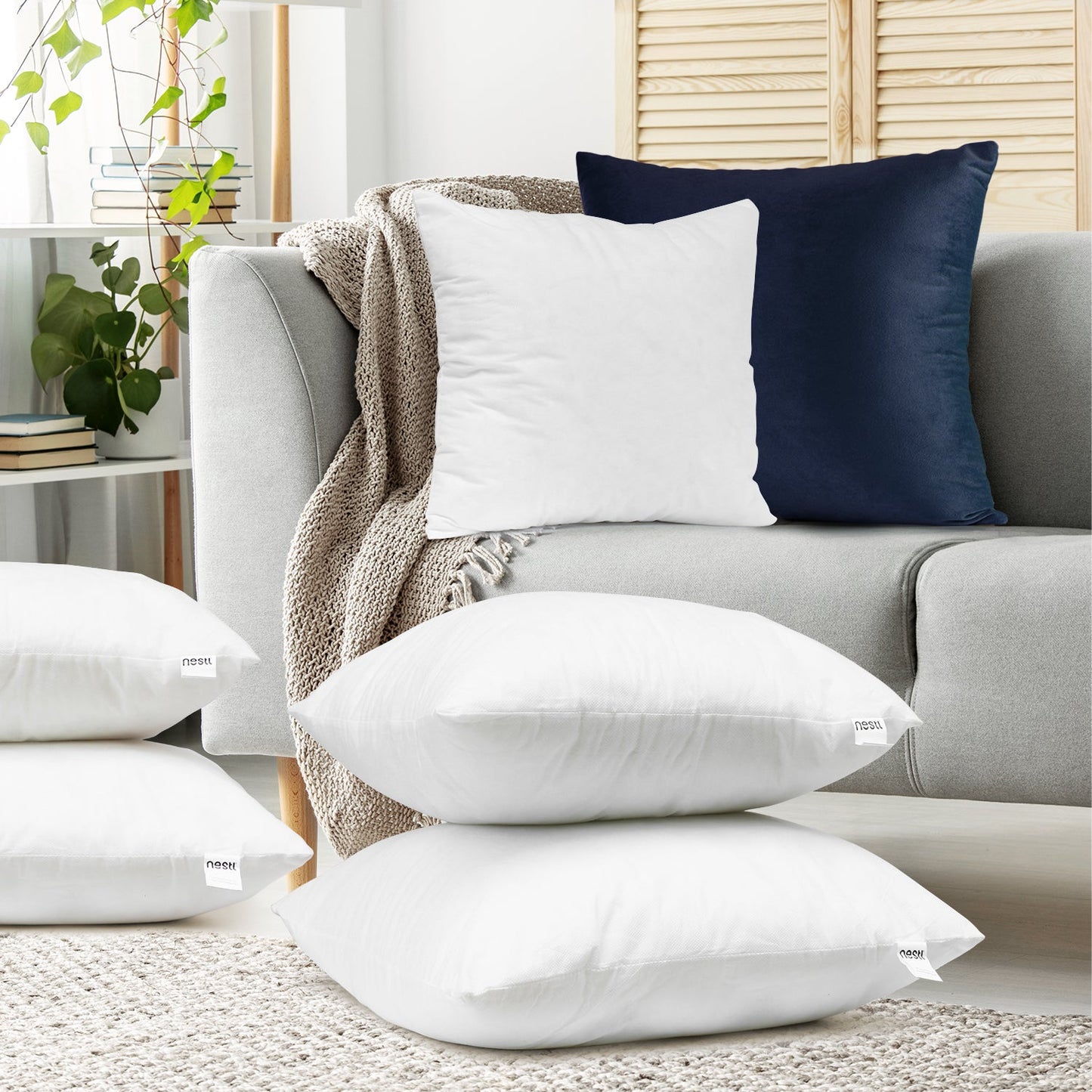 nestl Couch Throw Pillow Inserts - Premium Hypoallergennic Pillow Cushion, Decorative Pillows Inserts, Plain Throw Pillows