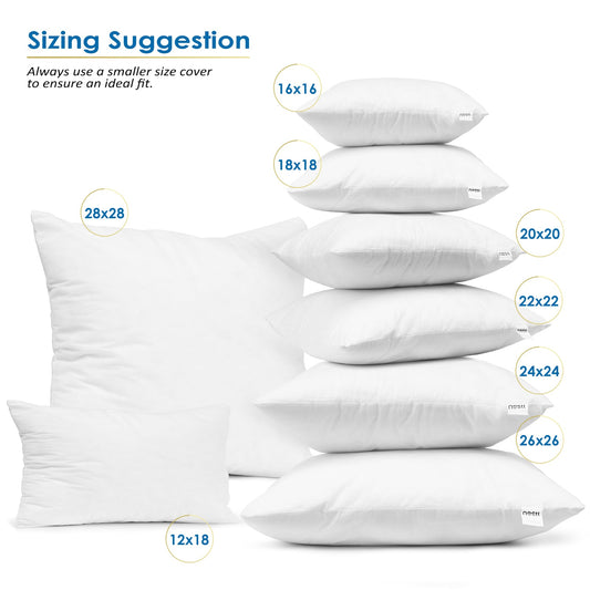 nestl Couch Throw Pillow Inserts - Premium Hypoallergennic Pillow Cushion, Decorative Pillows Inserts, Plain Throw Pillows