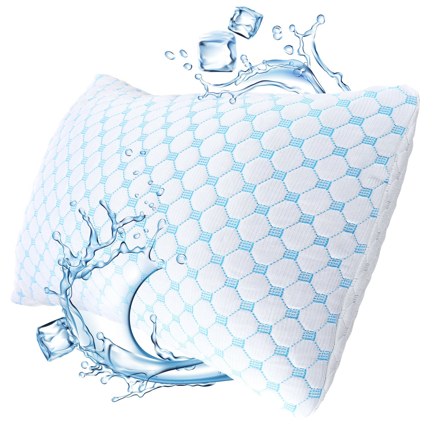 nestl Ice Pillow Heat and Moisture Reducing Ice Silk and Gel Infused Memory Foam Pillow. Adjustable, Washable, Breathable