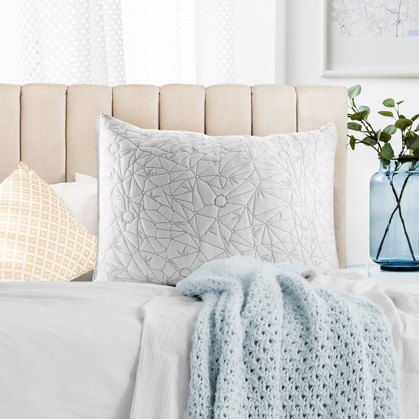 nestl Gel-Infused Memory Foam Pillow | Shredded Memory Foam Pillow | Hypoallergenic Pillow Cover | CertiPUR US Approved | Pillows for Sleeping