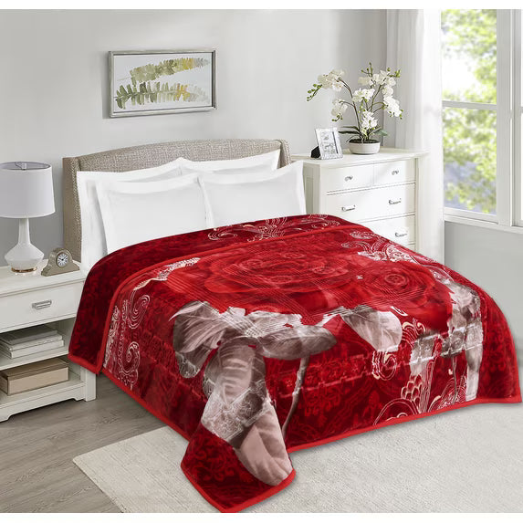Virtu 2 Ply Thick Heavy Reversible Raschel Korean Style Warm Bed Blanket
