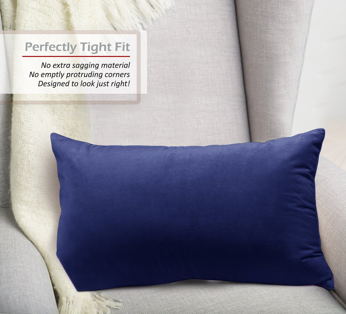 2 Pack 12 x 20 nestl Throw Pillow Covers, Cozy Velvet Decorative Outdoor Pillow