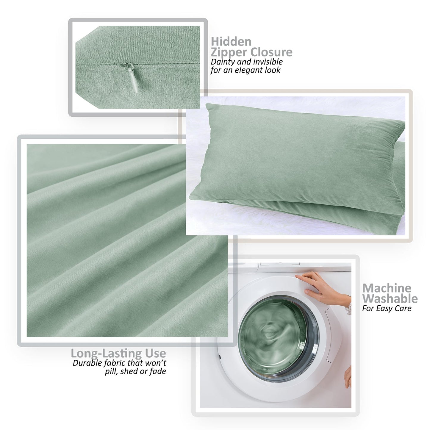 2 Pack 12 x 20 nestl Throw Pillow Covers, Cozy Velvet Decorative Outdoor Pillow