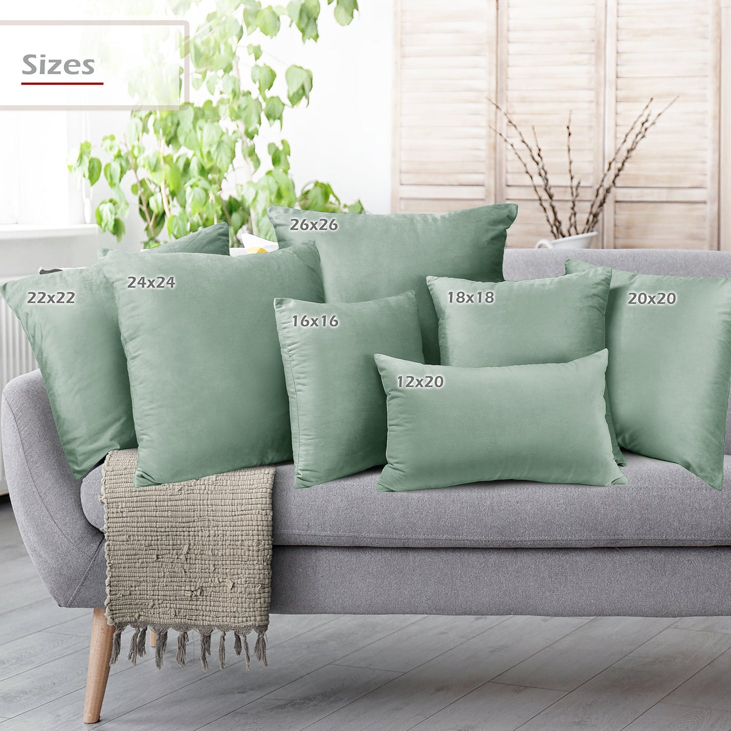2 Pack 12 x 20 nestl Throw Pillow Covers, Cozy Velvet Decorative Outdoor Pillow